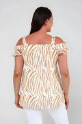 Plus Size Chiffon-Bluse mit Zebra-Print – Gefütterte feminine Sommerbluse