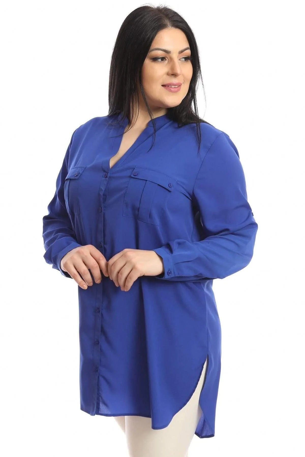 Hemdbluse mit Tasche