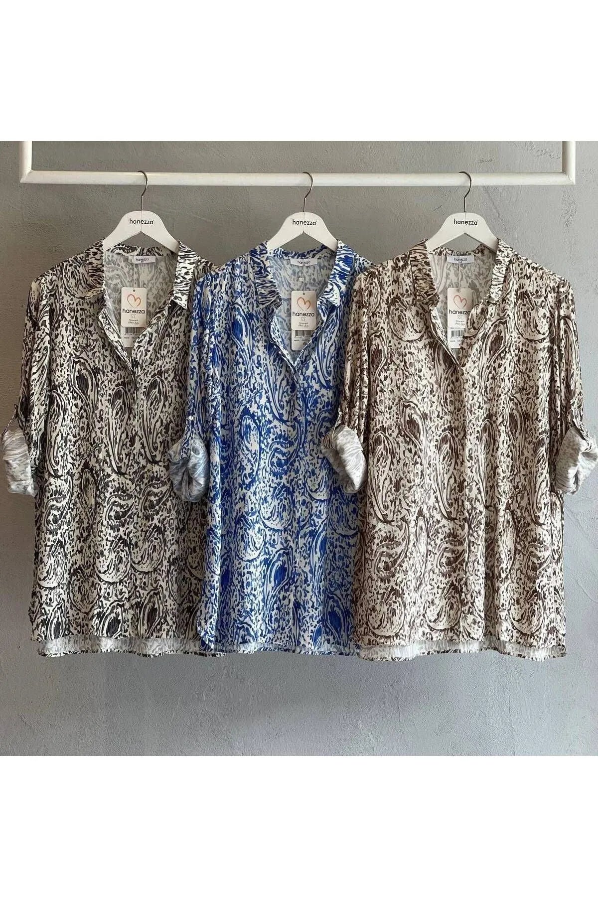 Eolie-Muster | Viscose-Bluse in Plus Size