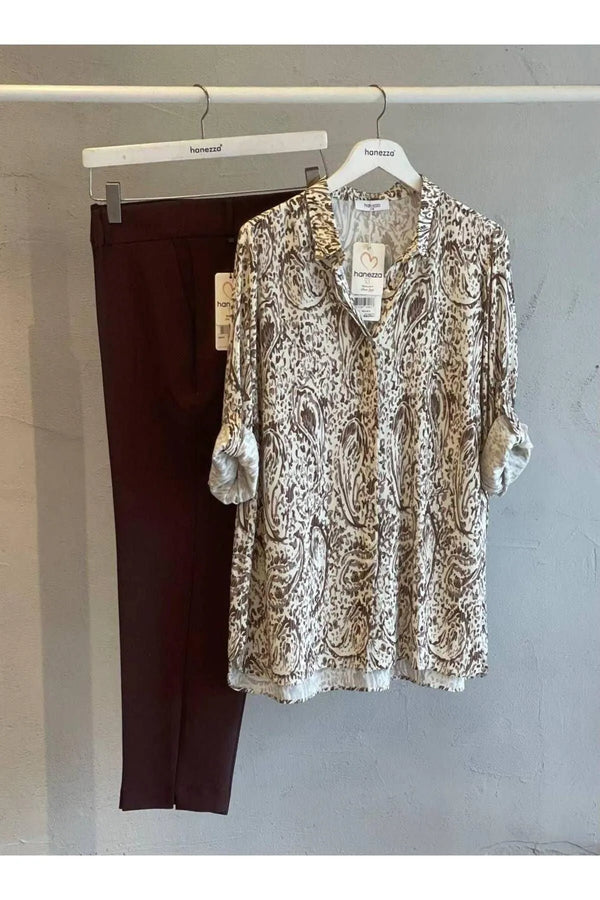 Eolie Desen | Büyük Beden Viskon Gömlek