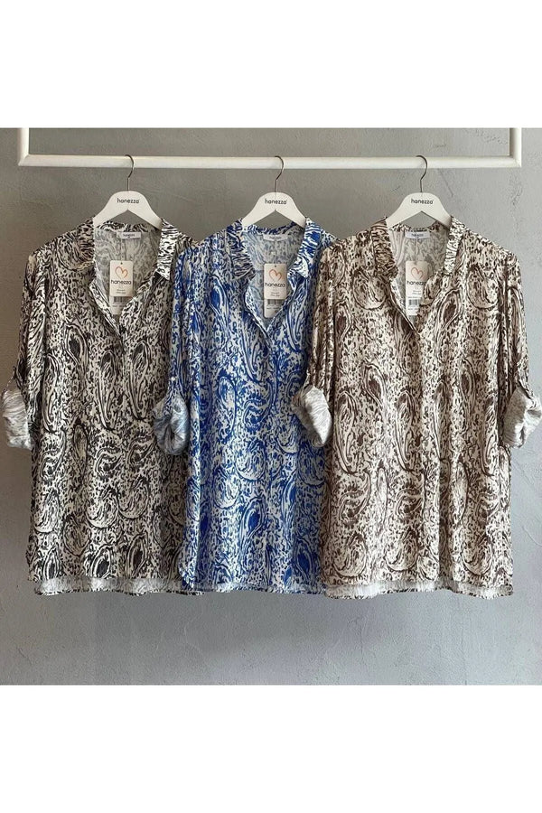 Eolie Desen | Büyük Beden Viskon Gömlek