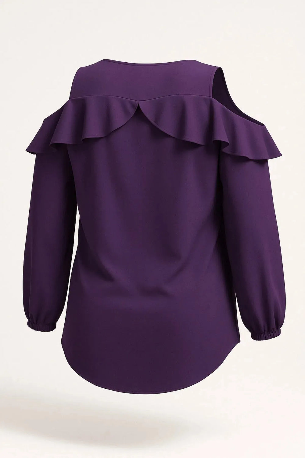 Ruffle Detail Evening Blouse | Off-the-Shoulder Evening Blouse - Plus Size - Image 4