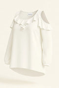 Abendbluse mit Rüschendetails | Off-Shoulder Abendbluse - Große Größen