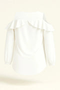 Abendbluse mit Rüschendetails | Off-Shoulder Abendbluse - Große Größen