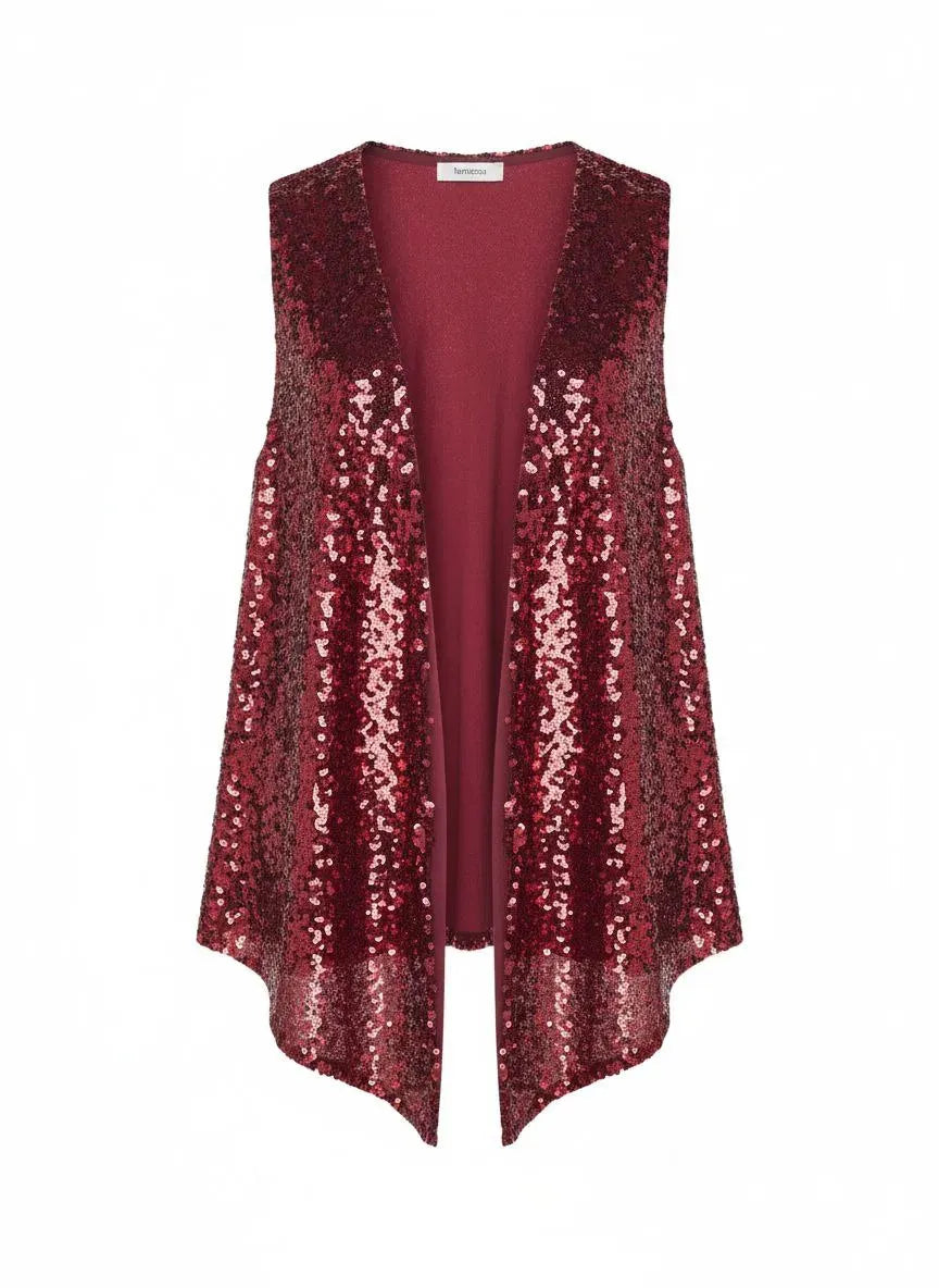 Hanezza Plus Size Floral Patterned Evening Vest - Image 1