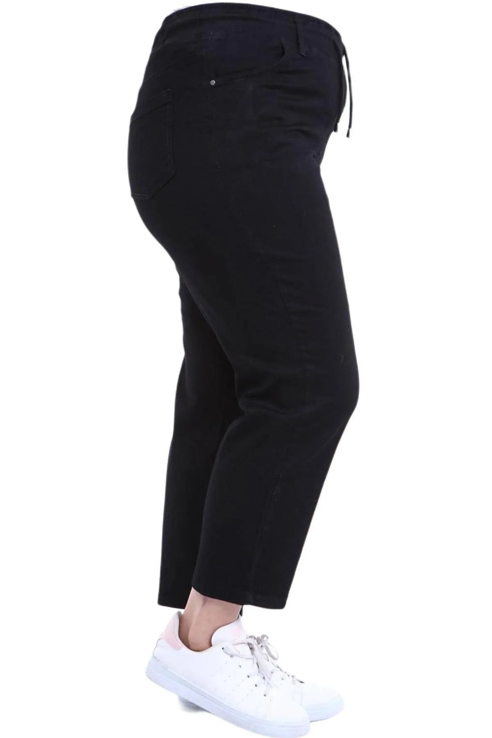 Hanezza Plus Size Floral Patterned Denim Trousers - Cotton Viscose - Image 2