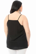 Hanezza Plus Size Bluse mit Blumenmuster aus Crêpe-Stoff und Spaghettiträgern