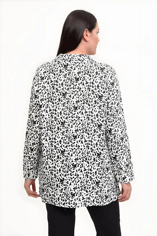 Качество в одежде больших размеров: туника-рубашка из вискозы с узором