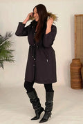 Trench-coat Grandes Tailles Hanezza avec Doublure en Peluche et Polaire