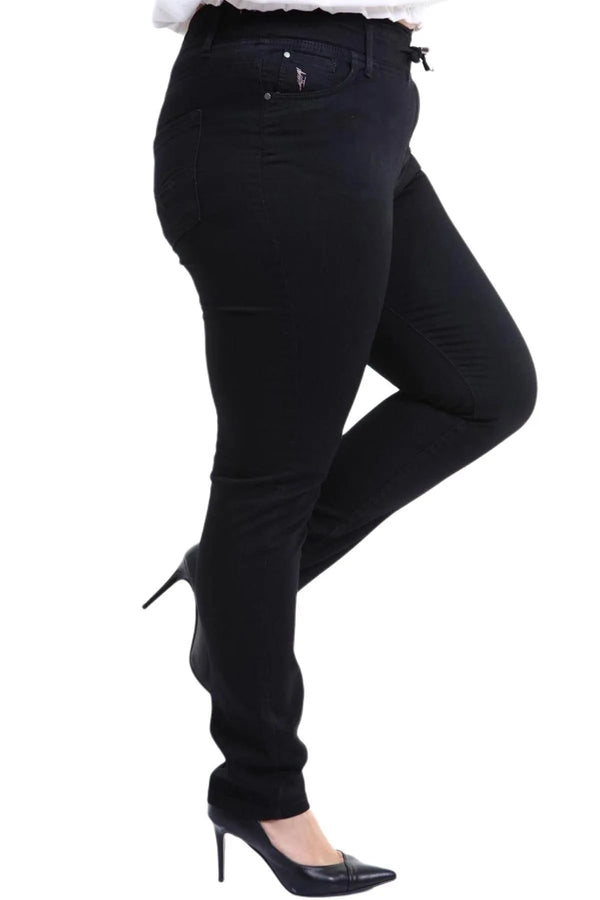 Hanezza Büyük Beden Lastikli Slim Fit Kot Pantolon - Pamuk