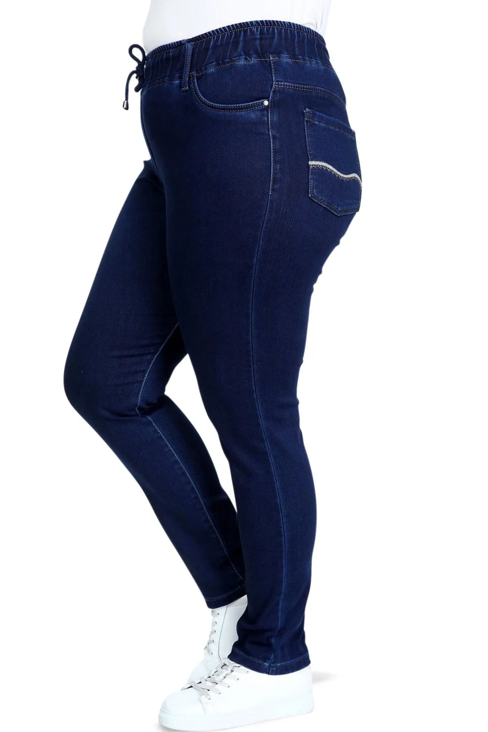 Hanezza Büyük Beden Lastikli Slim Fit Kot Pantolon - Pamuk - Image 11