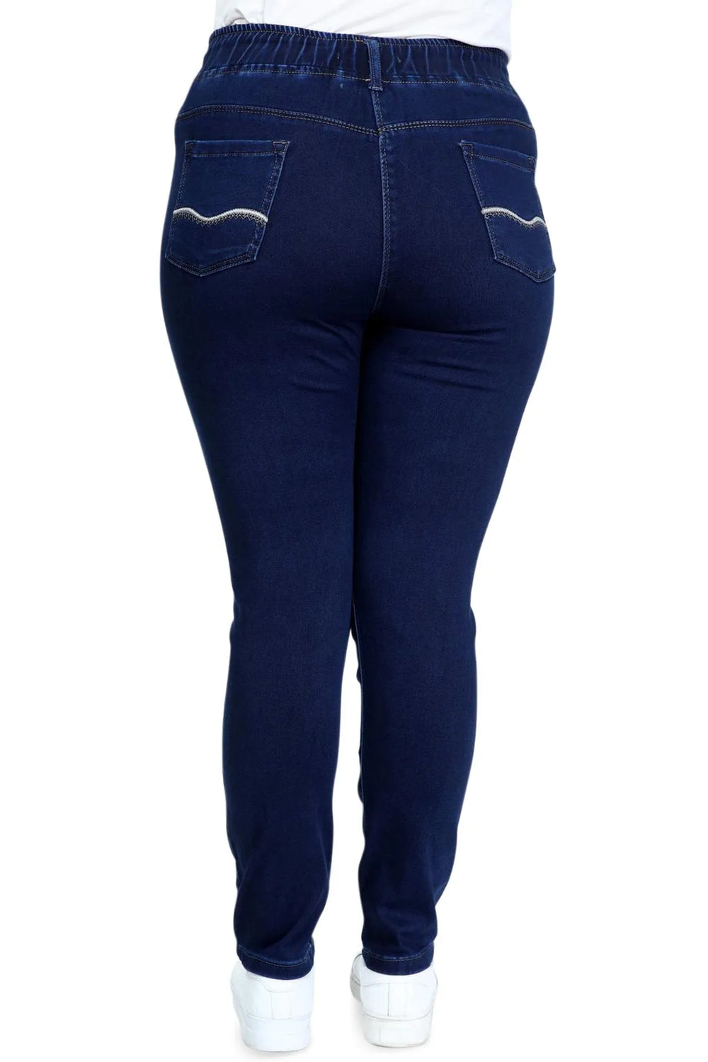 Hanezza Büyük Beden Lastikli Slim Fit Kot Pantolon - Pamuk - Image 12