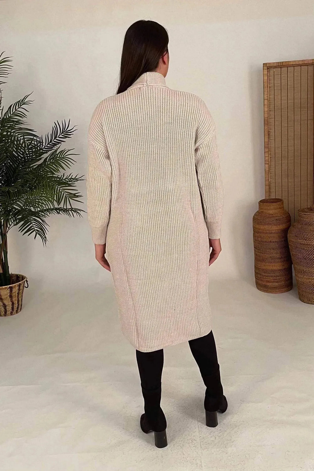 HANEZZA Plus Size Shawl Collar Knit Cardigan - Floral Pattern Cotton - Image 11