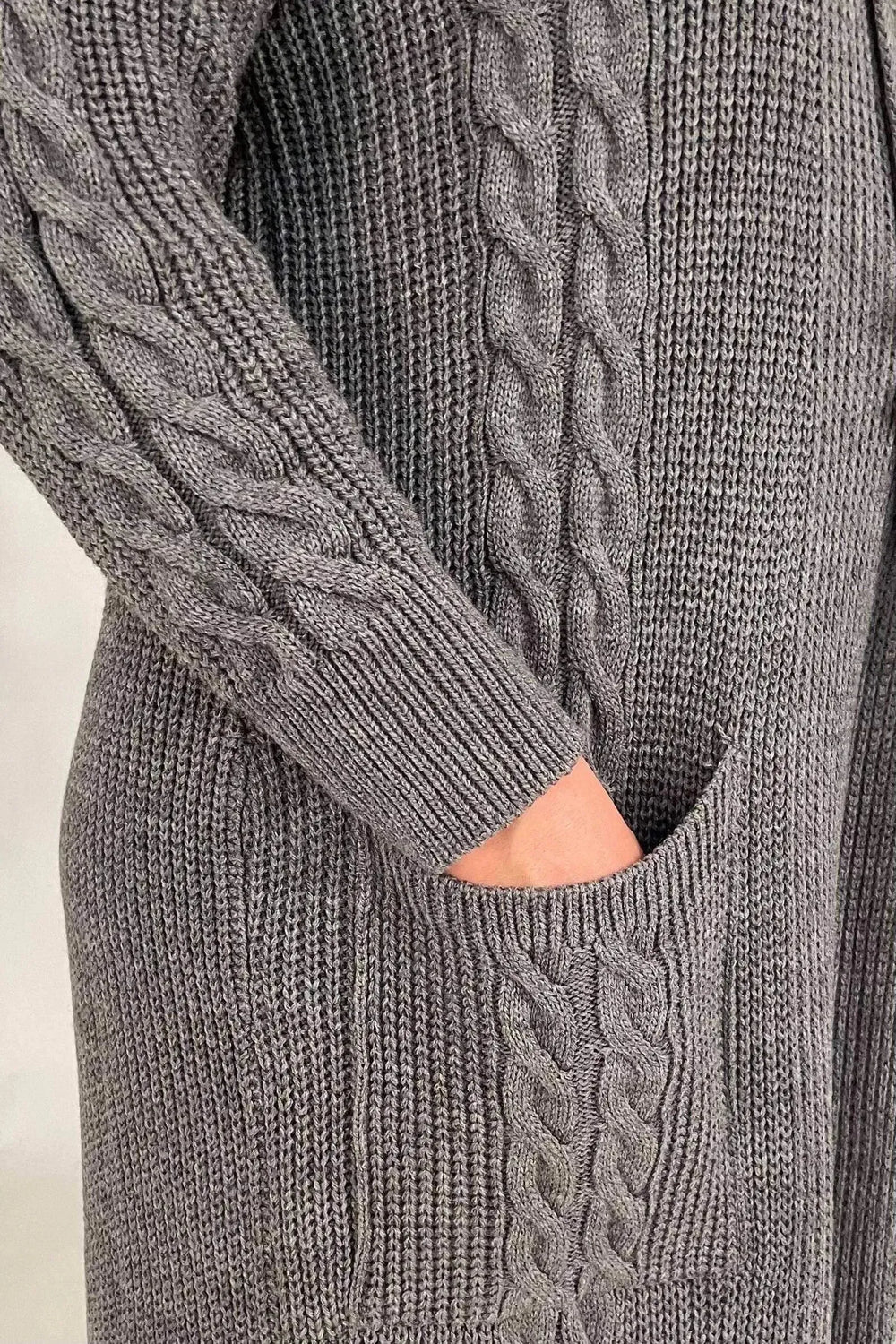 HANEZZA Plus Size Shawl Collar Knit Cardigan - Floral Pattern Cotton - Image 24