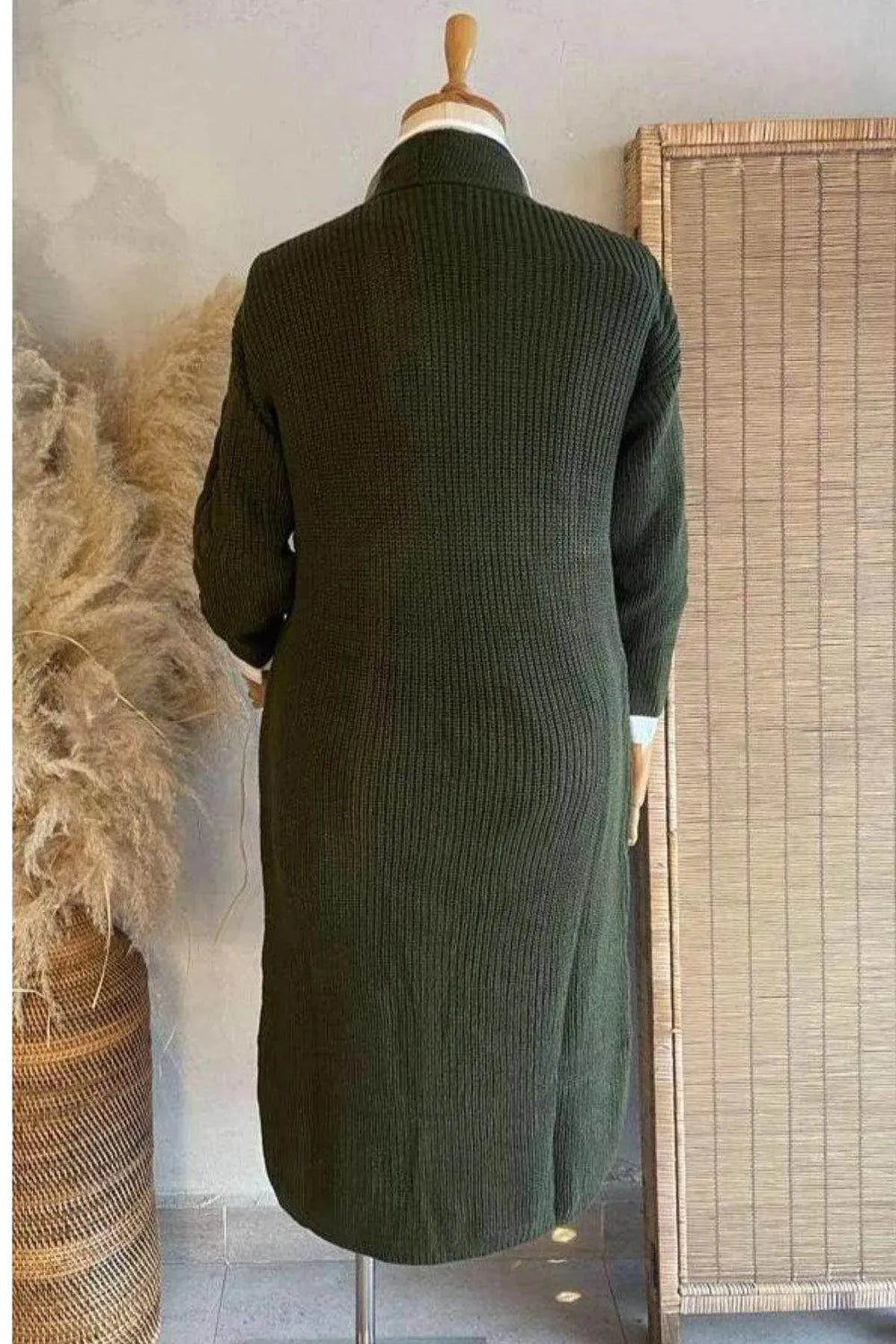 HANEZZA Plus Size Shawl Collar Knit Cardigan - Floral Pattern Cotton - Image 29