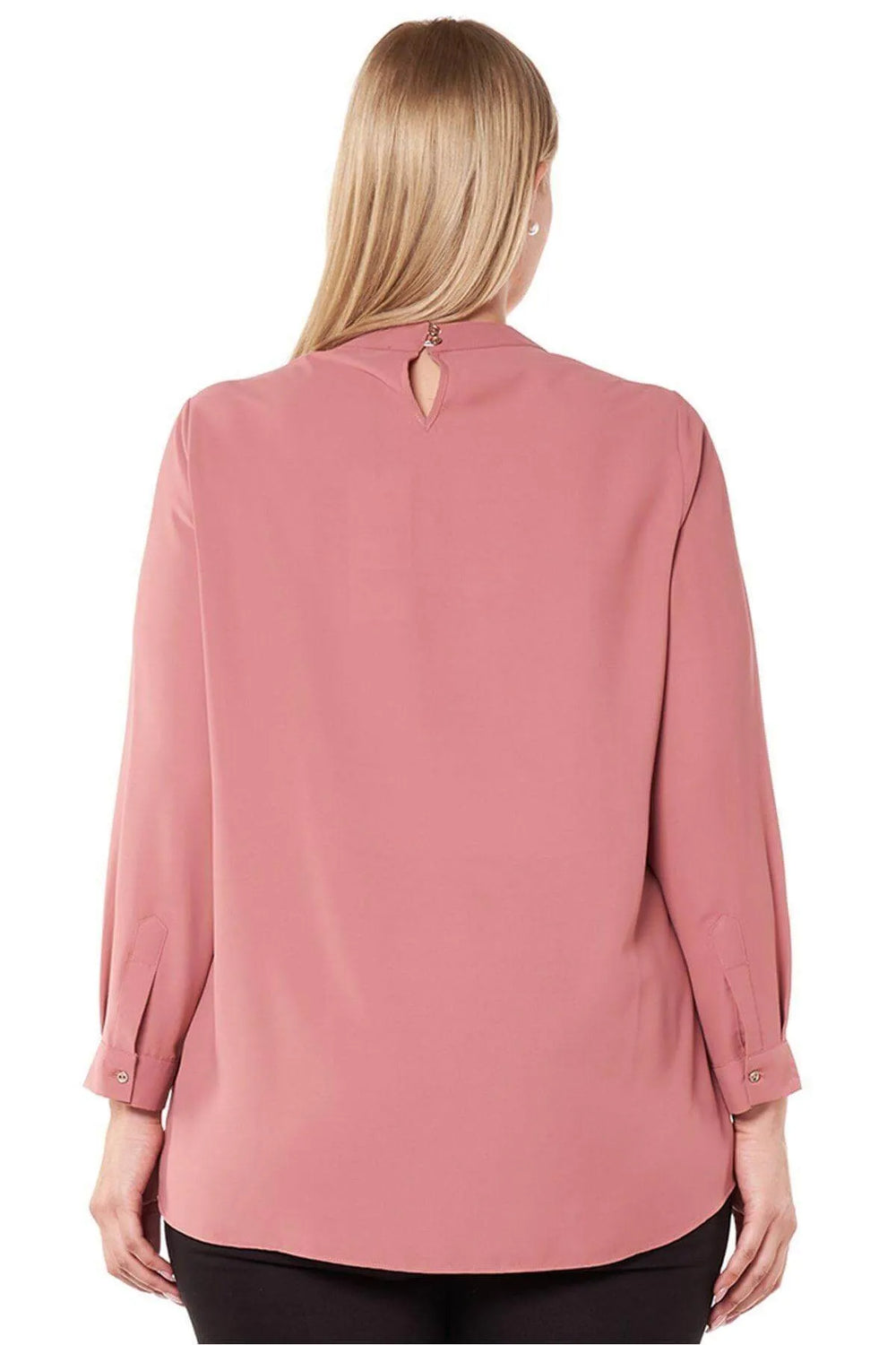 Hanezza Floral Patterned Crepe Blouse - Brooch Neck Cotton Viscose - Image 24