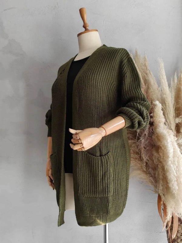 Hanezza Çiçek Desenli Yırtıklı Triko Hırka - Büyük Beden