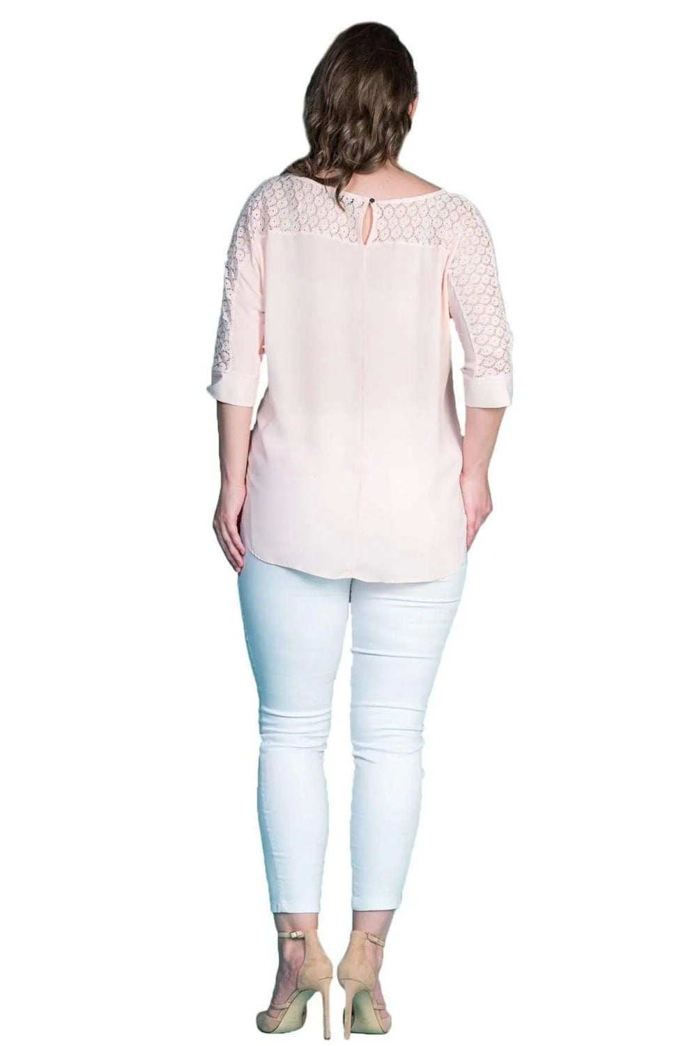 Hanezza Lace Detailed Crepe Blouse - Floral Patterned Cotton Viscose Summer Top - Image 9
