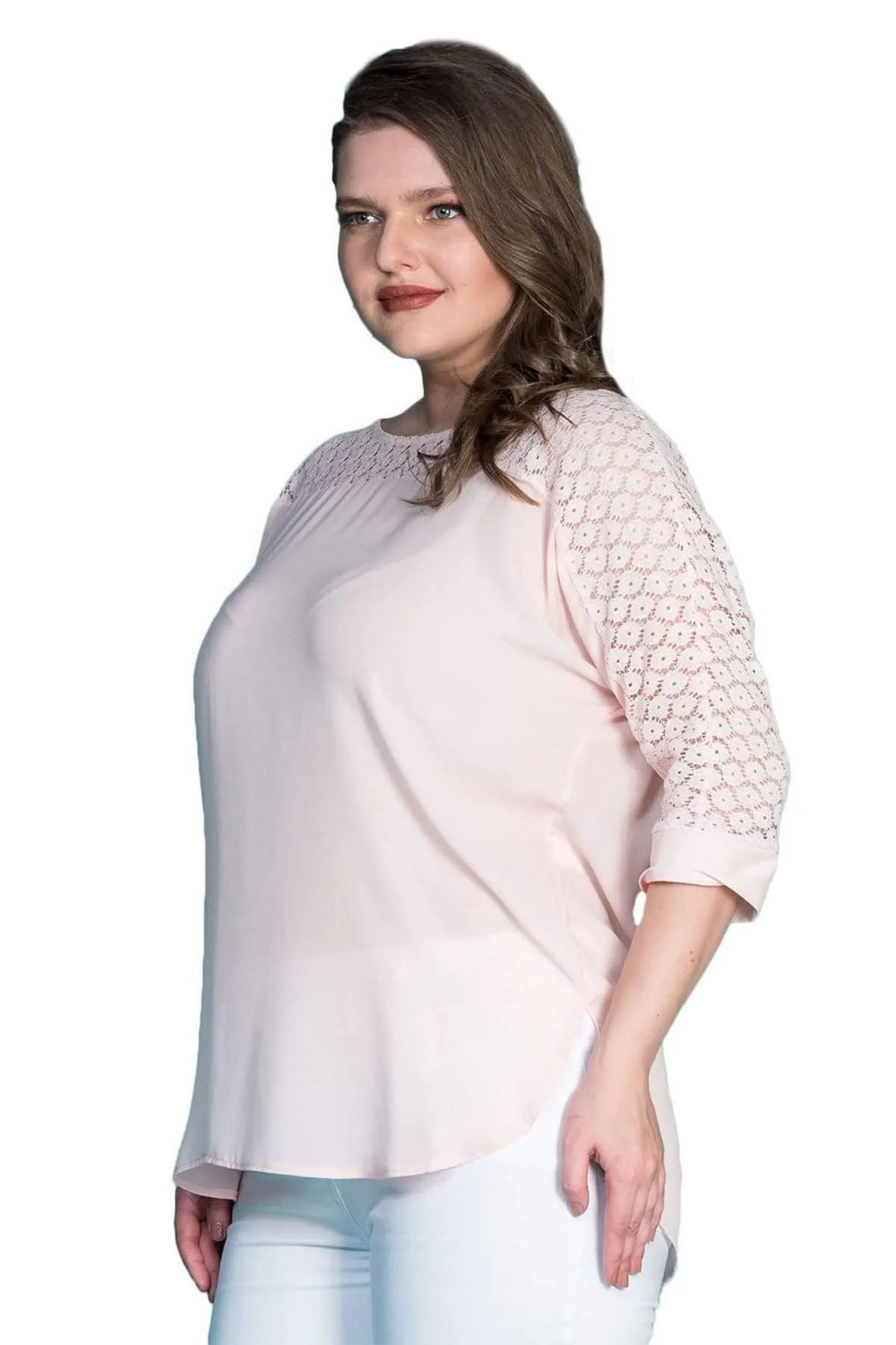 Hanezza Lace Detailed Crepe Blouse - Floral Patterned Cotton Viscose Summer Top - Image 8