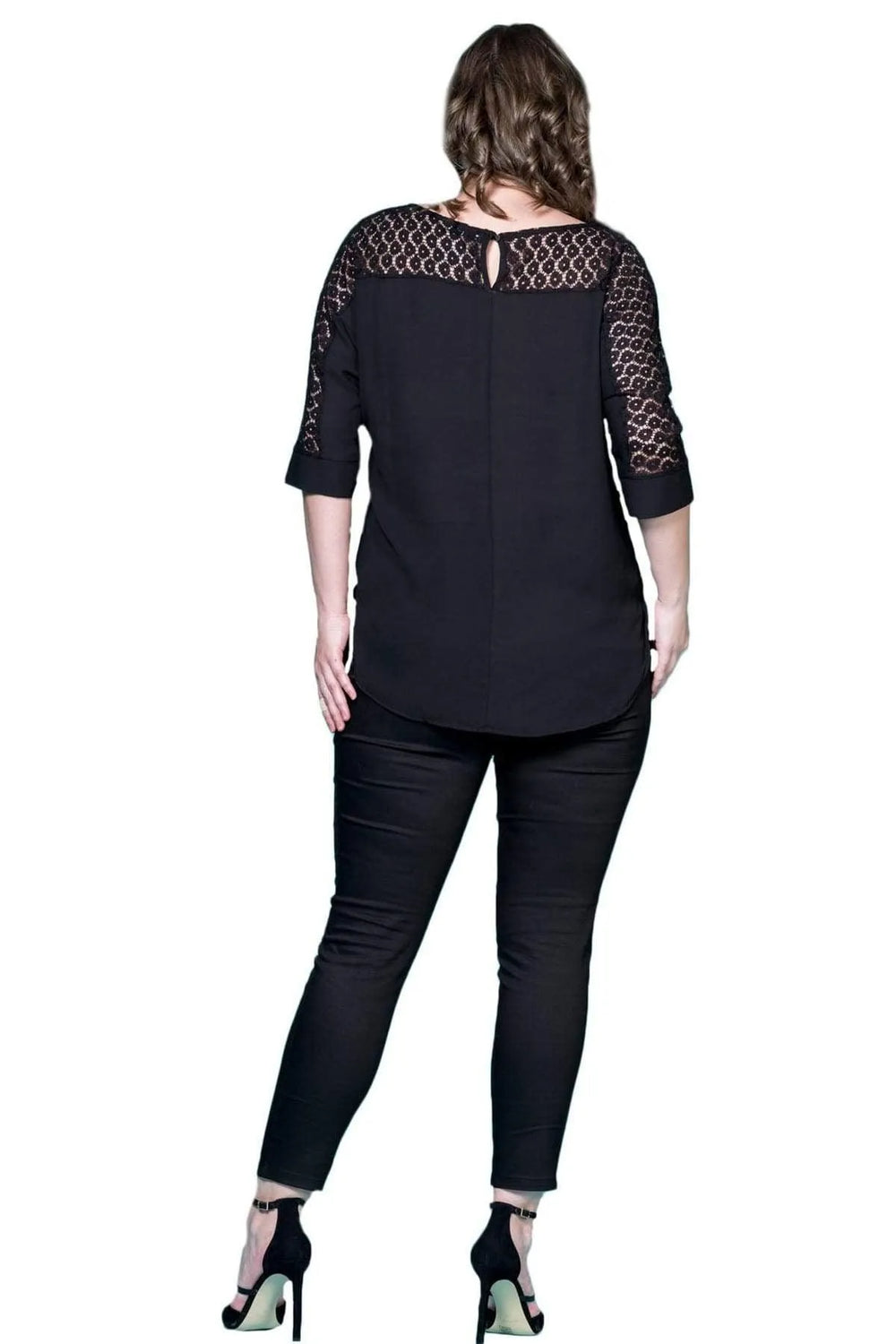 Hanezza Lace Detailed Crepe Blouse - Floral Patterned Cotton Viscose Summer Top - Image 11