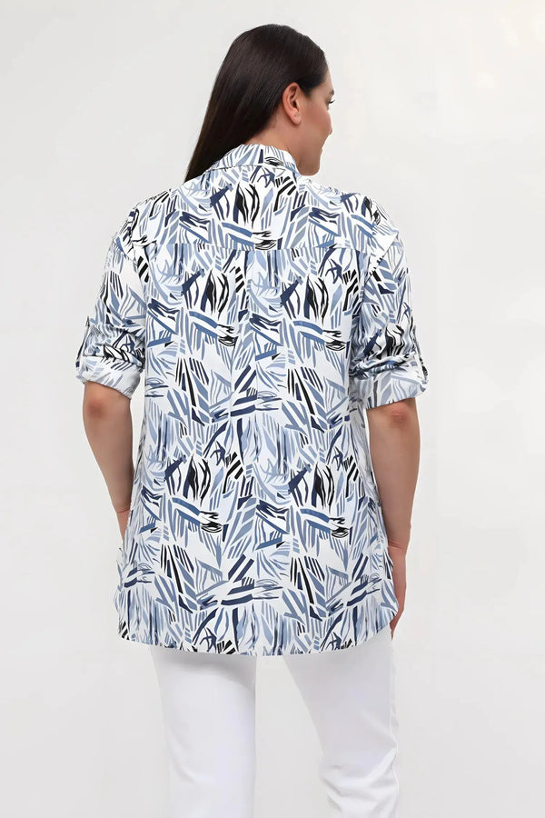 HANEZZA Patterned Viscose Tunic - Plus Size Cotton Blouse