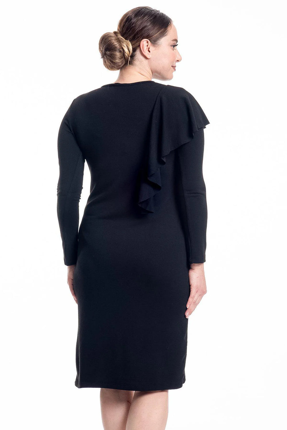 Трикотажное платье Hanezza с оборками — Хлопок и вискоза plus size - Image 5