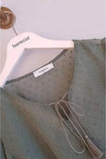 Hanezza Bluse mit Rüschenärmeln und Blumenmuster – Baumwoll-Viscose