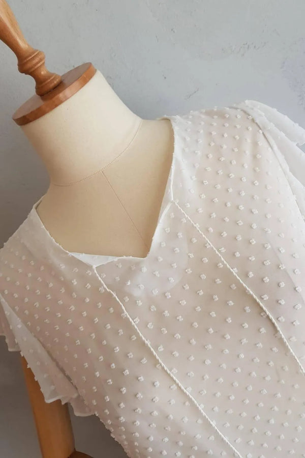 Hanezza Ruffle Sleeve Floral Print Blouse - Cotton Viscose