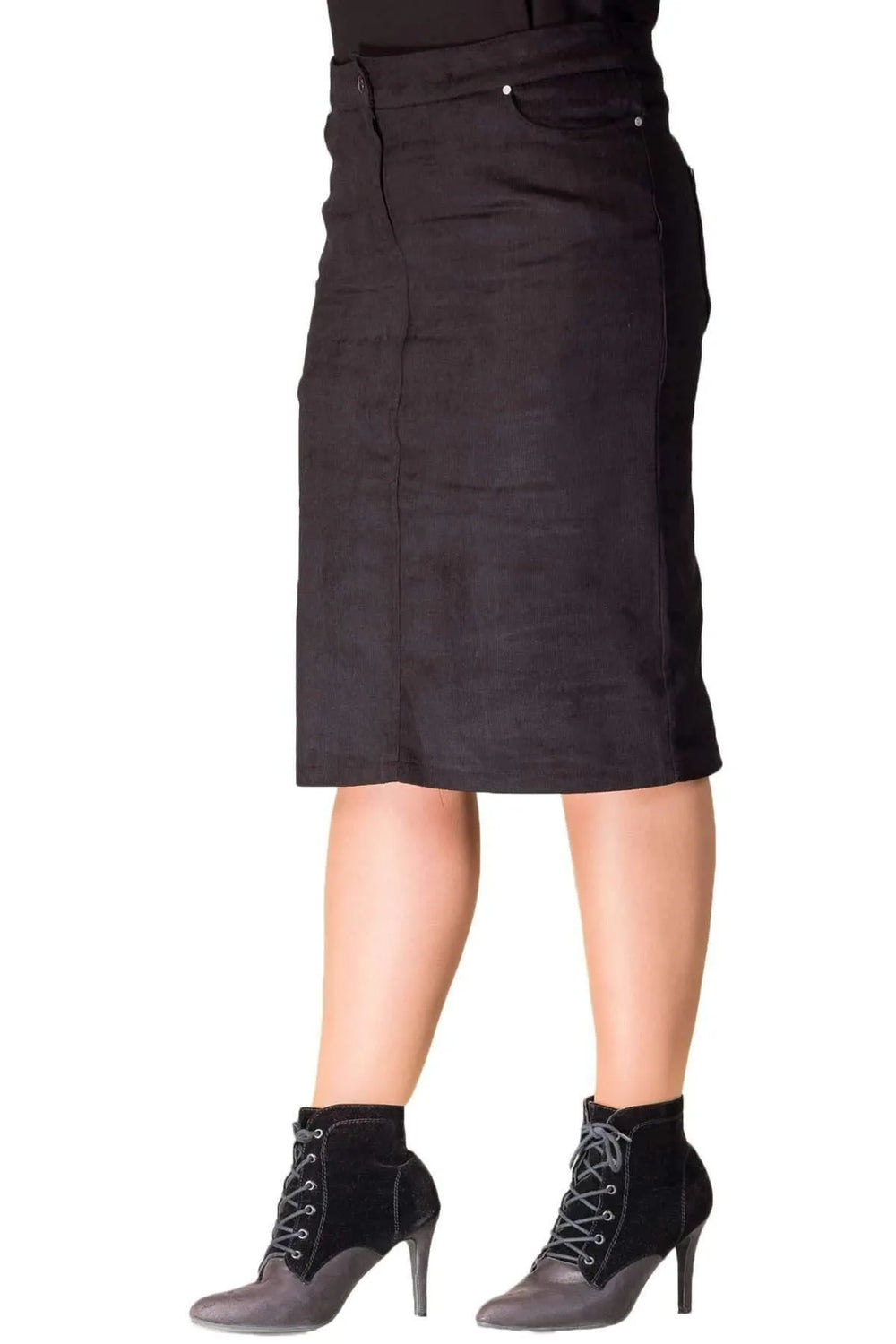 Hanezza Kadife Etek - Çiçek Desenli Pamuklu Viskon Kadın Eteği - Image 1