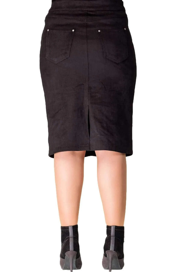 Hanezza Kadife Etek - Çiçek Desenli Pamuklu Viskon Kadın Eteği