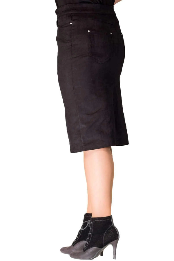 Hanezza Kadife Etek - Çiçek Desenli Pamuklu Viskon Kadın Eteği