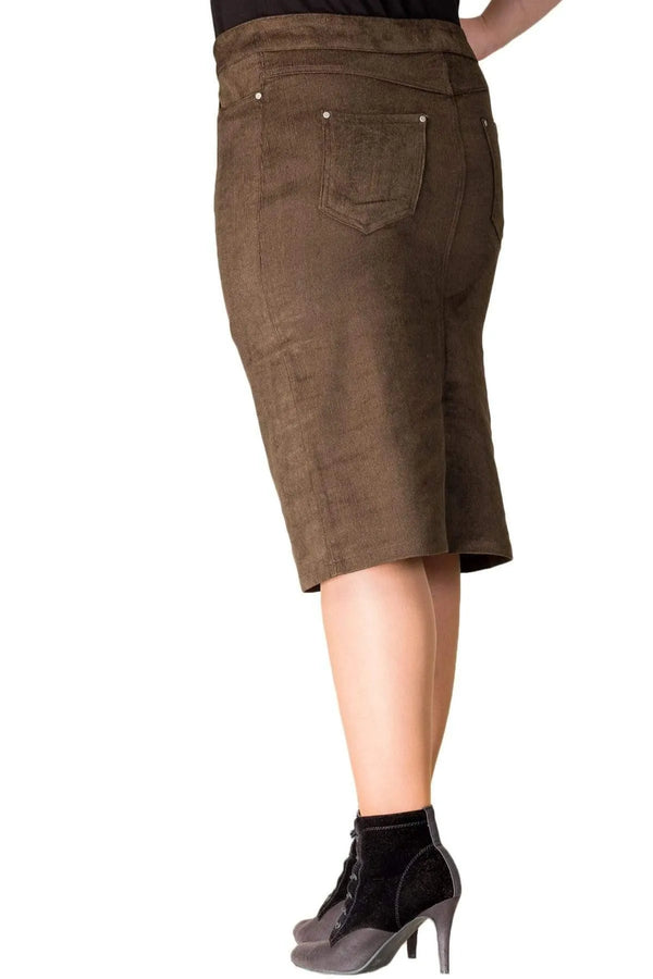 Hanezza Kadife Etek - Çiçek Desenli Pamuklu Viskon Kadın Eteği