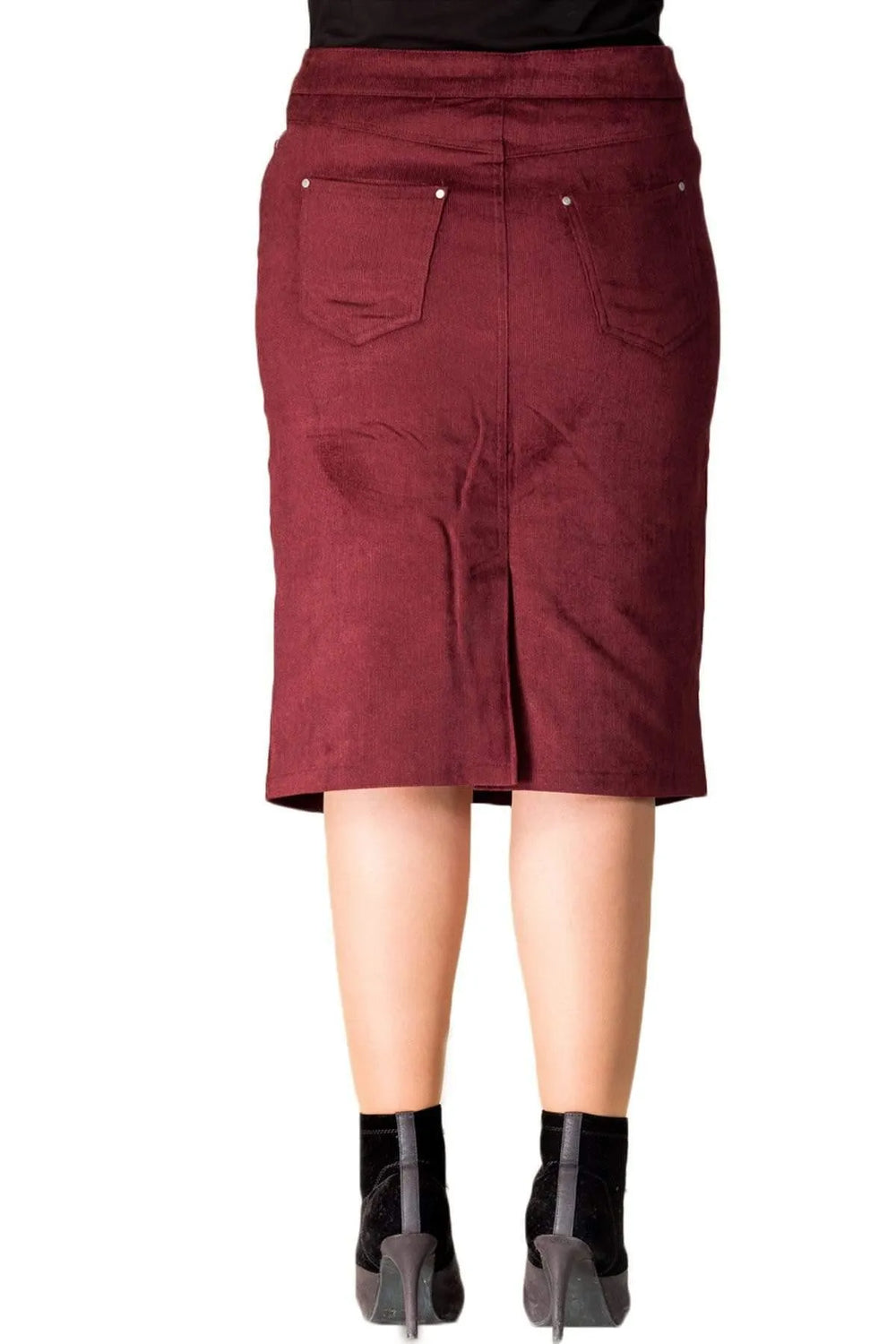 Hanezza Kadife Etek - Çiçek Desenli Pamuklu Viskon Kadın Eteği - Image 12