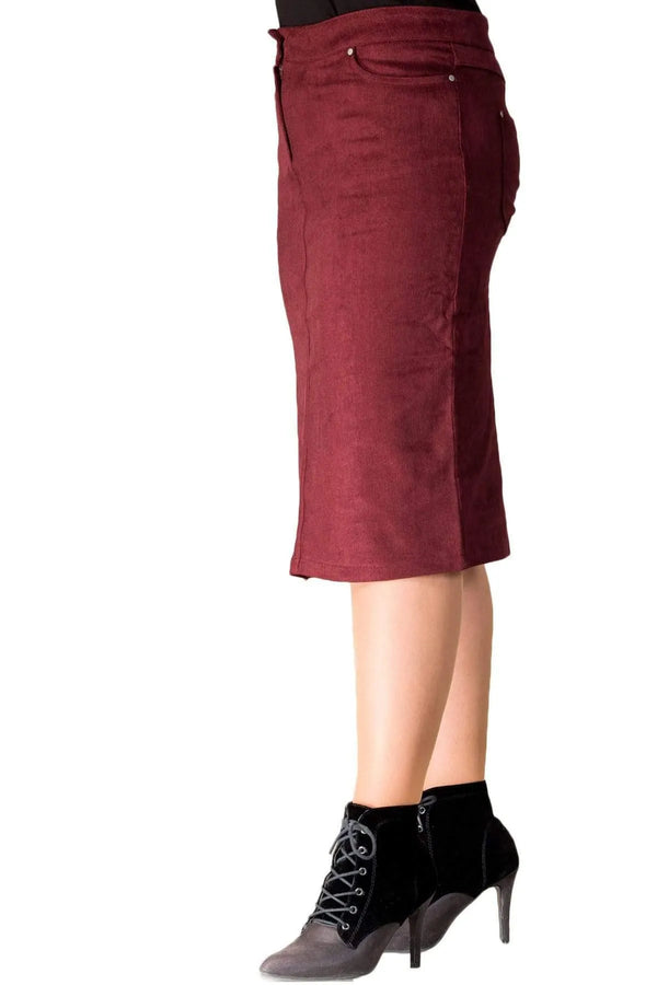 Hanezza Kadife Etek - Çiçek Desenli Pamuklu Viskon Kadın Eteği