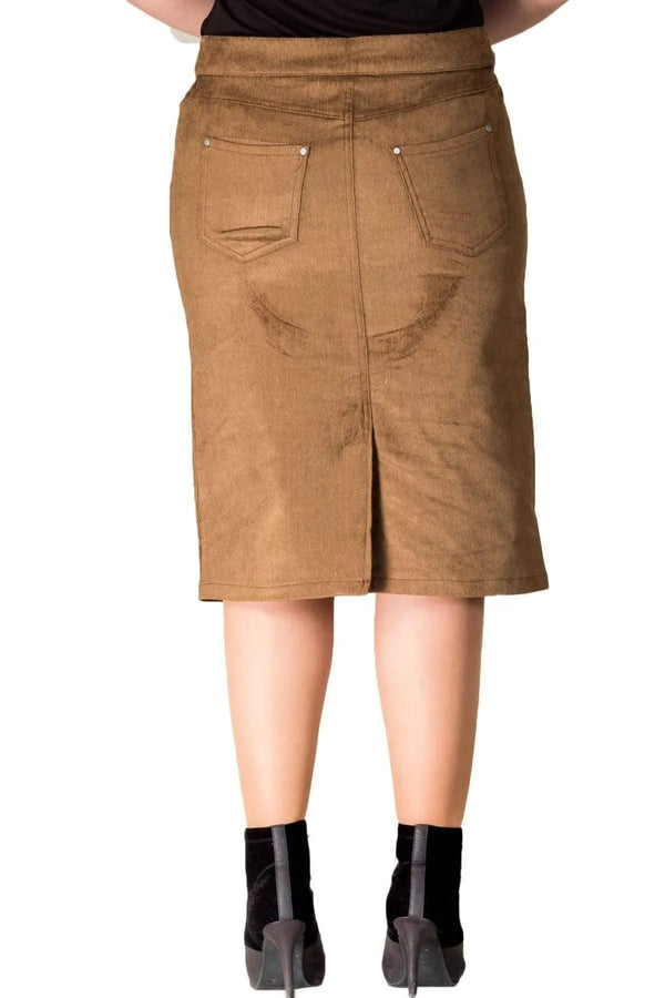 Hanezza Kadife Etek - Çiçek Desenli Pamuklu Viskon Kadın Eteği