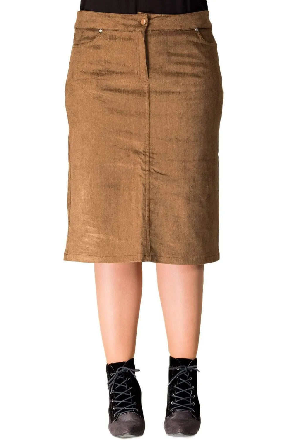 Hanezza Kadife Etek - Çiçek Desenli Pamuklu Viskon Kadın Eteği - Image 14