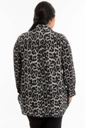 Hanezza Leopardenmuster Plus Size Bluse - Baumwoll-Viscose