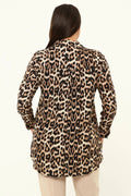 Hanezza Leopardenmuster Plus Size Bluse - Baumwoll-Viscose