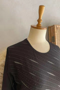 Gemusterte Übergrößen-Bluse aus mercerisierter Viscose mit Rundhalsausschnitt