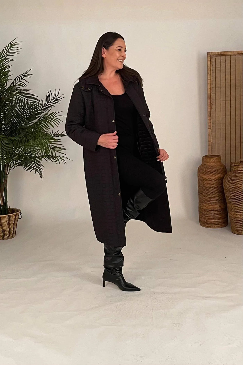 HANEZZA Waterproof Quilted Coat - Plus Size Hooded - Image 3