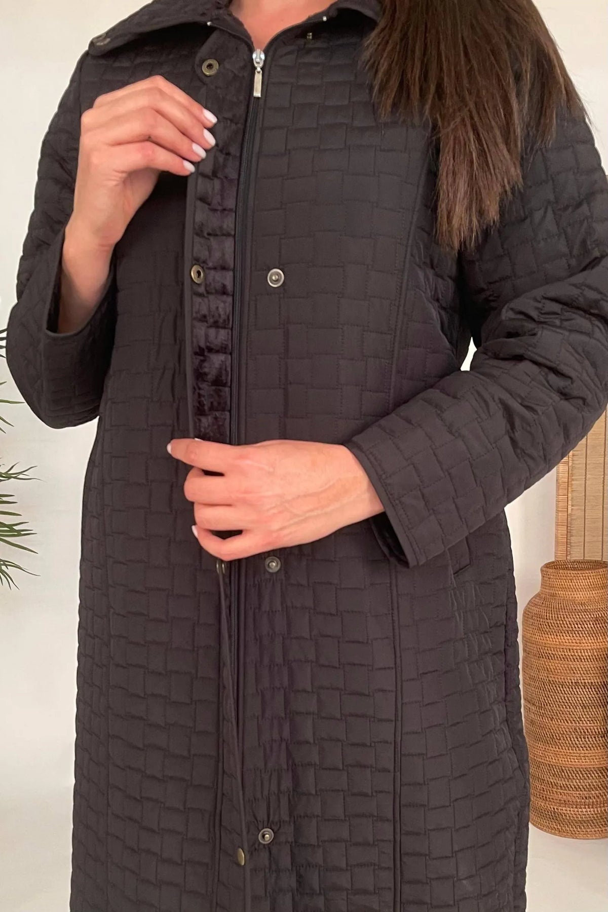 HANEZZA Wasserdichter Steppmantel - Plus Size mit Kapuze