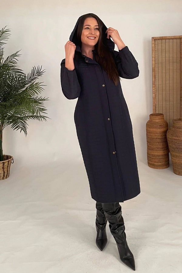 HANEZZA Waterproof Quilted Coat - Plus Size Hooded