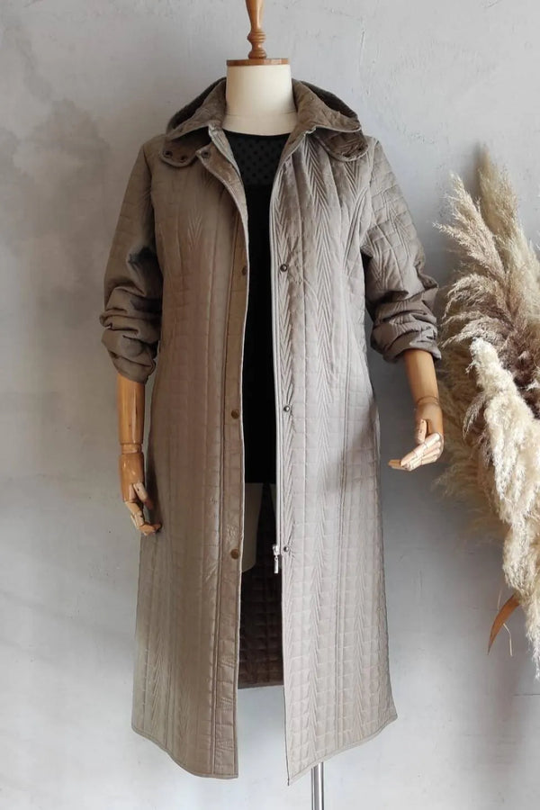 HANEZZA Waterproof Quilted Coat - Plus Size Hooded