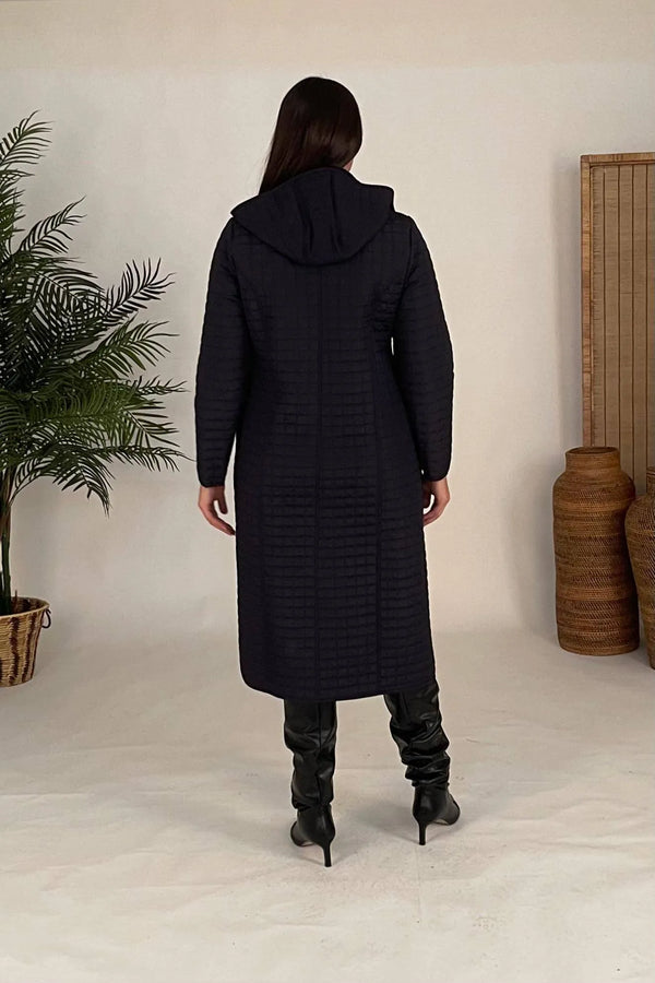 HANEZZA Waterproof Quilted Coat - Plus Size Hooded