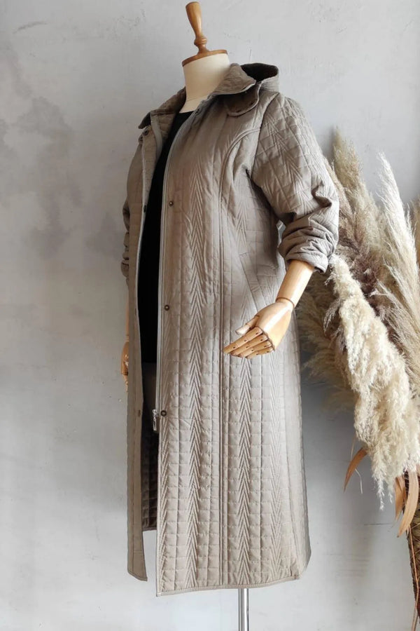 HANEZZA Waterproof Quilted Coat - Plus Size Hooded