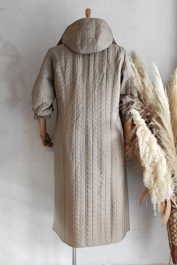 HANEZZA Waterproof Quilted Coat - Plus Size Hooded