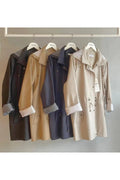Wasserdichter Hanezza Kapuzen-Trenchcoat für große Größen im minimalistischen Stil