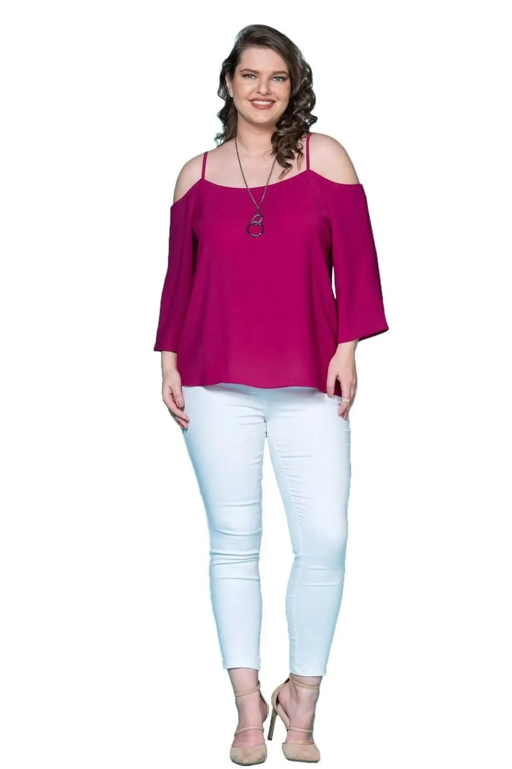 Spaghetti Strap Crepe Blouse - Image 1