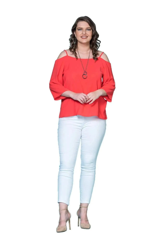 Spaghetti Strap Crepe Blouse
