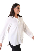 Jesica Chiffonbluse Große Größen mit Schleifenkragen und langen Ärmeln